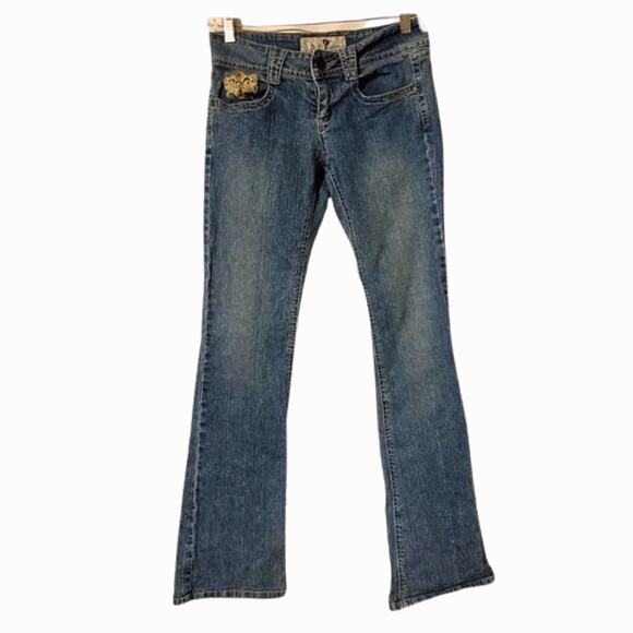 Jolt Women’s Flared Denim Blue Jeans Stretch Size 5 Light Wash Low Rise. - Picture 1 of 8